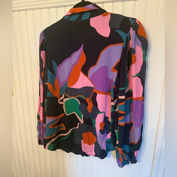 FRNCH Colorful Abstract Button-Up Blouse - Picture 6 of 7